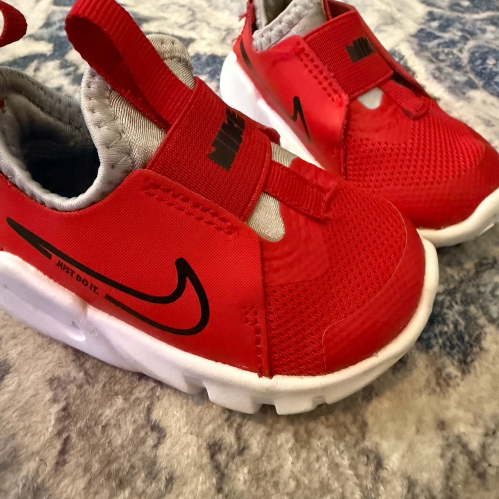 Nike Red and White Sneakers Lightweight Mesh Design